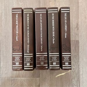 5 PCs Classics of‎ the Old West Time Life Books Deluxe Leather Bound Mint